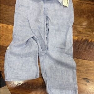 Gymboree Light Blue Drawstring Linen-Blend Pants